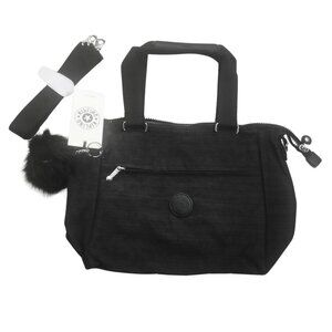 brand new vintage Kipling REVIR tote multi-use crossbody bag linen black